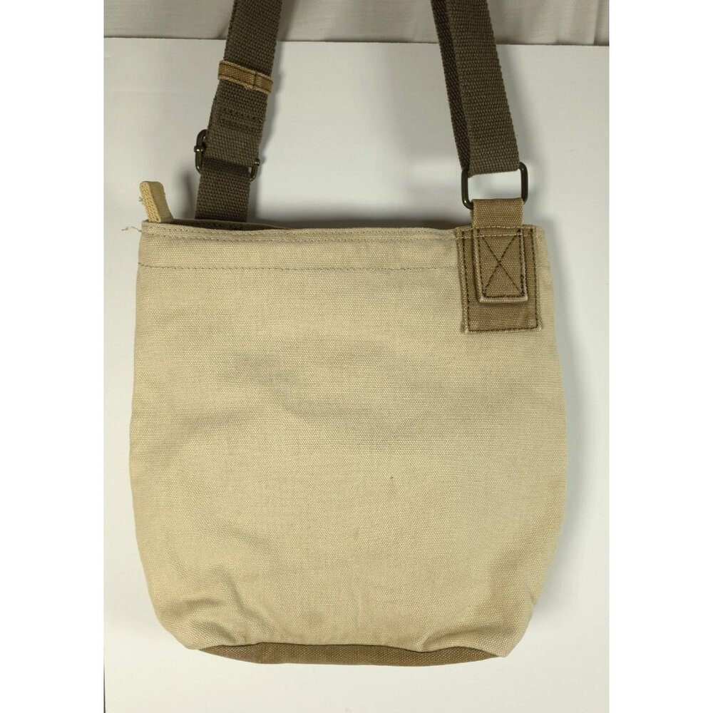 Chala Patch Crossbody Bag Canvas Purse ~ Chihuahua Dog Key Fob ~Sand Beige Green - Picture 2 of 16